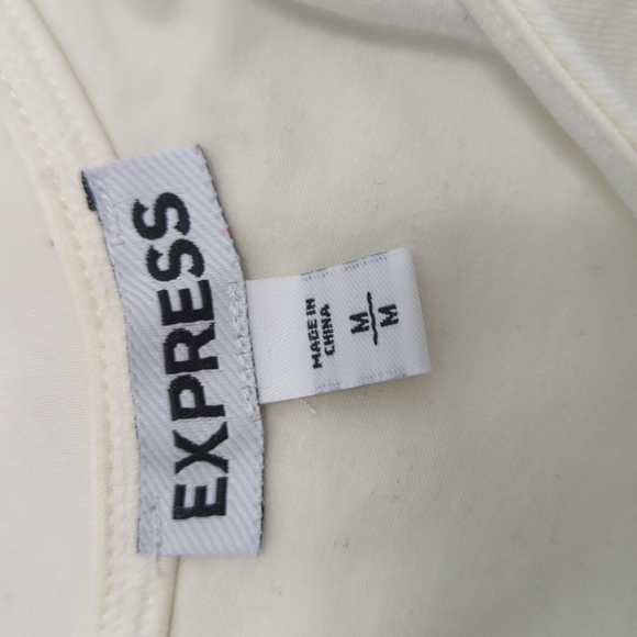 Express cream red and black peplum top medium - Picture 4 of 5